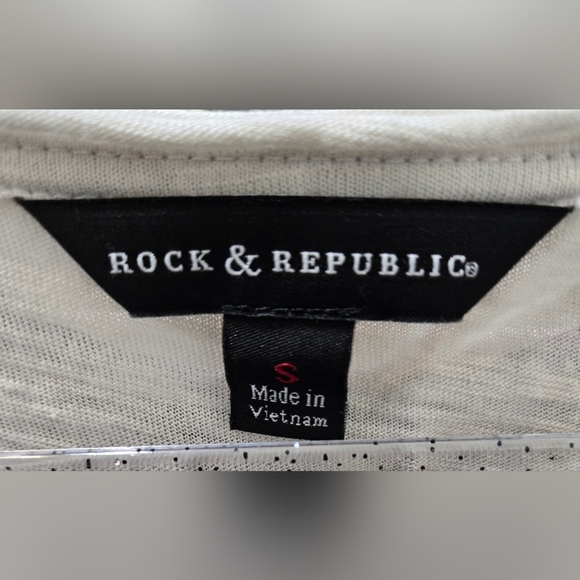 ROCK & REPUBLIC Animal Print Black/Tan Shirt Dark Academia, S - Picture 6 of 7